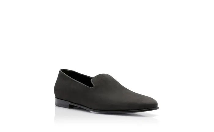 Men Loafers Manolo Blahnik MARIO Dark Grey Suede Loafers