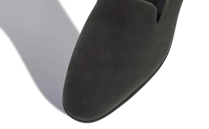 Men Loafers Manolo Blahnik MARIO Dark Grey Suede Loafers Men Loafers Manolo Blahnik MARIO Dark Grey Suede Loafers