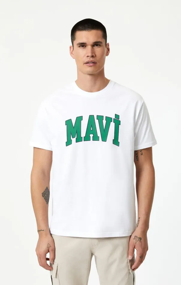 Men Logo TShirt In White Mavi Jeans TShirts