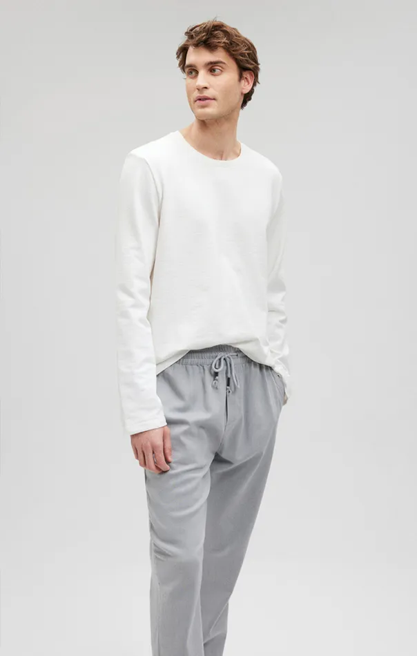 Men Long Sleeve Crew Neck TShirt In Antique White Mavi Jeans TShirts Men Long Sleeve Crew Neck TShirt In Antique White Mavi Jeans TShirts