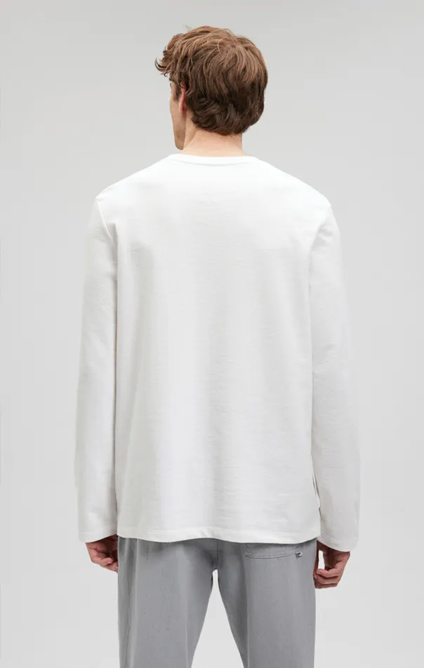 Men Long Sleeve Crew Neck TShirt In Antique White Mavi Jeans TShirts Men Long Sleeve Crew Neck TShirt In Antique White Mavi Jeans TShirts