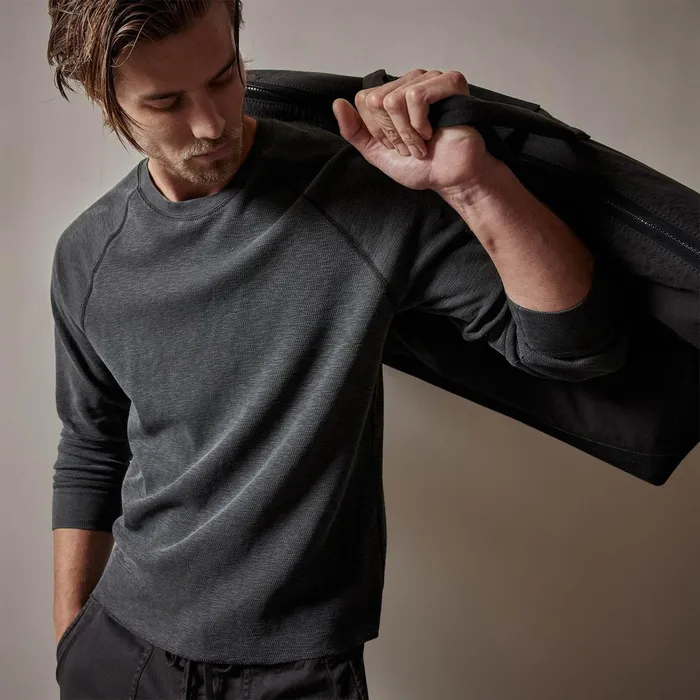 Men Lounge James Perse Long Sleeve Thermal Raglan Magma Pigment