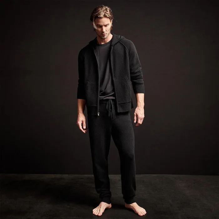 Men Lounge James Perse Recycled Cashmere Track Pant Black