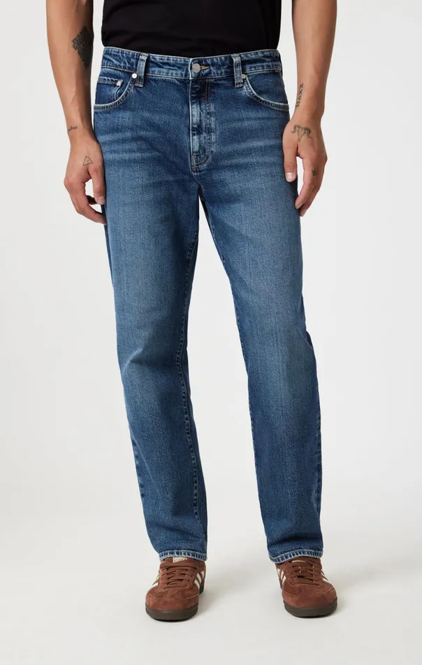 Men Marcel Loose Straight Leg In Mid Brushed Classic Blue Mavi Jeans Denim Men Marcel Loose Straight Leg In Mid Brushed Classic Blue Mavi Jeans Denim