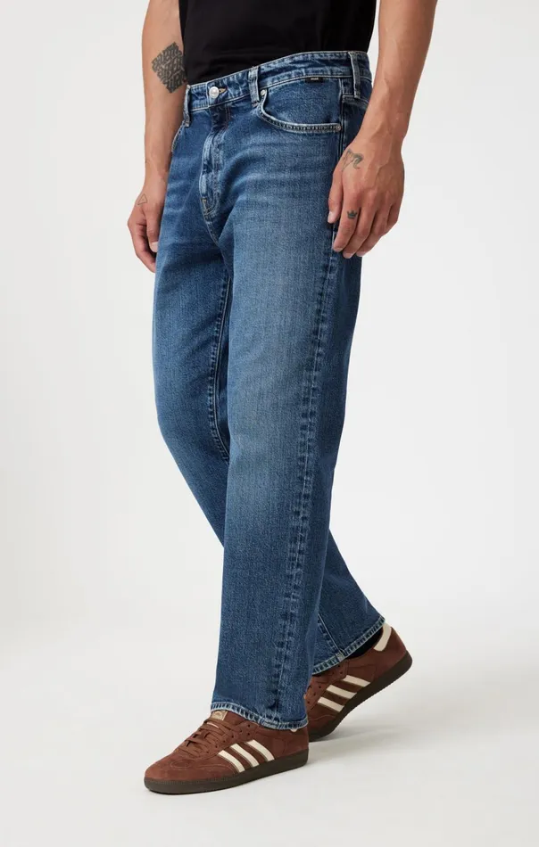Men Marcel Loose Straight Leg In Mid Brushed Classic Blue Mavi Jeans Denim Men Marcel Loose Straight Leg In Mid Brushed Classic Blue Mavi Jeans Denim