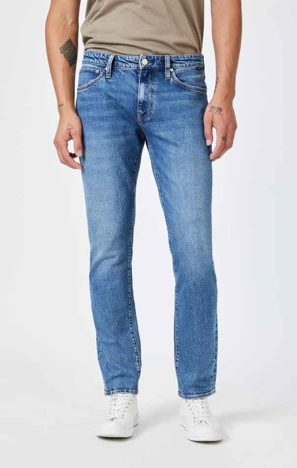 Men Marcus Slim Straight Leg In Dark Brushed Recycled Blue Mavi Jeans Denim Men Marcus Slim Straight Leg In Dark Brushed Recycled Blue Mavi Jeans Denim