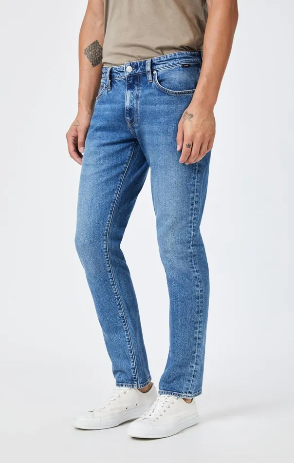 Men Marcus Slim Straight Leg In Dark Brushed Recycled Blue Mavi Jeans Denim Men Marcus Slim Straight Leg In Dark Brushed Recycled Blue Mavi Jeans Denim