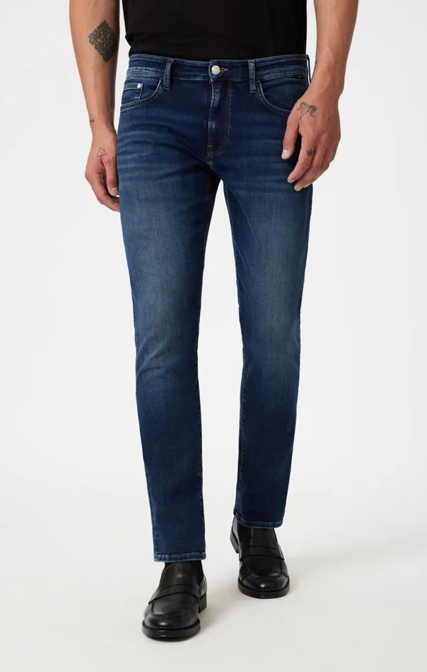 Men Marcus Slim Straight Leg In Deep Brushed Feather Blue Mavi Jeans Denim Men Marcus Slim Straight Leg In Deep Brushed Feather Blue Mavi Jeans Denim