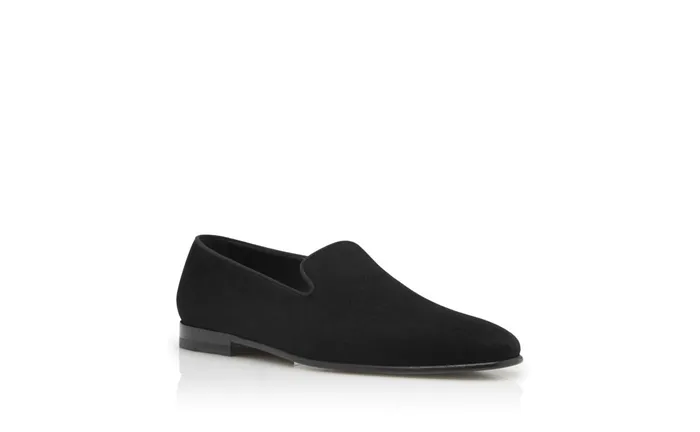 Men Mario Manolo Blahnik MARIO Black Suede Loafers
