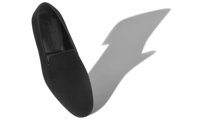 Men Mario Manolo Blahnik MARIO Black Suede Loafers Men Mario Manolo Blahnik MARIO Black Suede Loafers