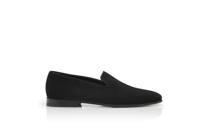 Men Mario Manolo Blahnik MARIO Black Suede Loafers Men Mario Manolo Blahnik MARIO Black Suede Loafers