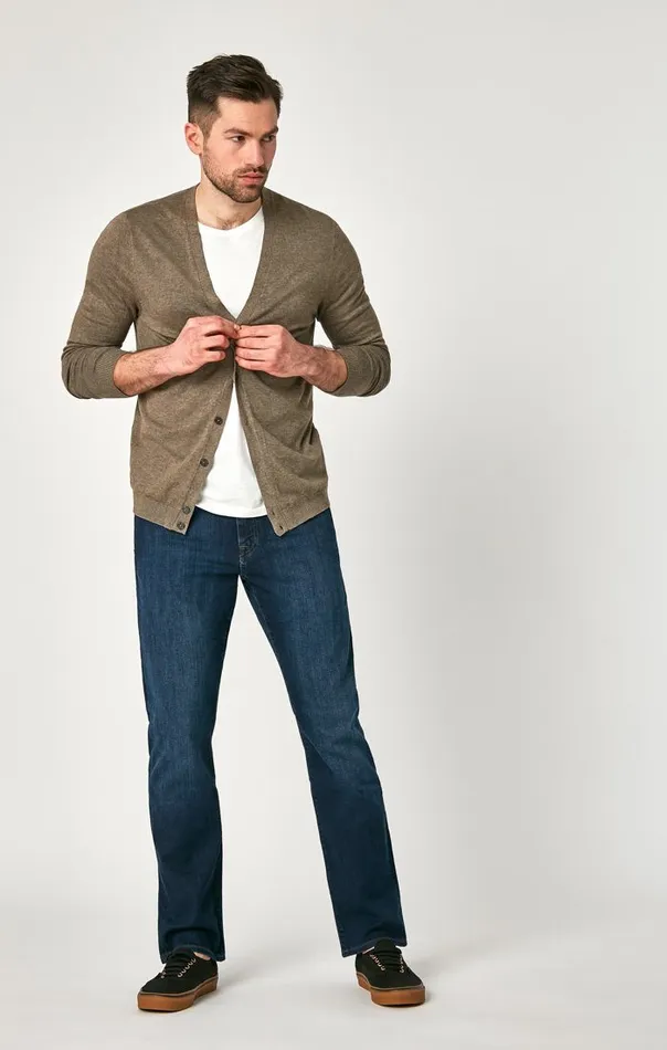 Men Matt Mid Rise Relaxed Straight Leg In Deep Clean Comfort Mavi Jeans Denim