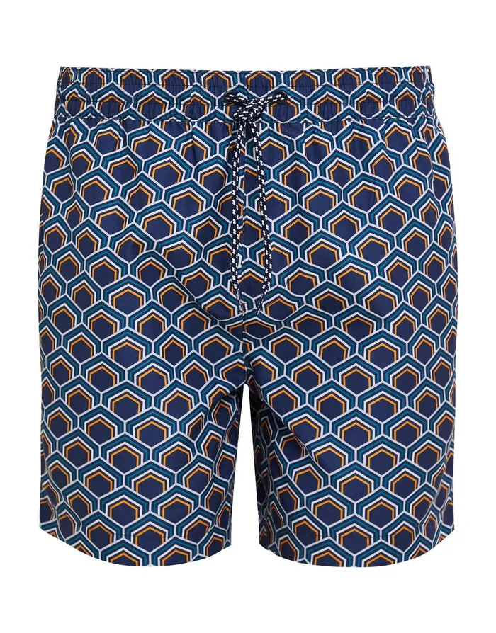 Men Midnight Blue Geometric Print Swim Shorts Midnight Blue Threadbare Swimwear Men Midnight Blue Geometric Print Swim Shorts Midnight Blue Threadbare Swimwear