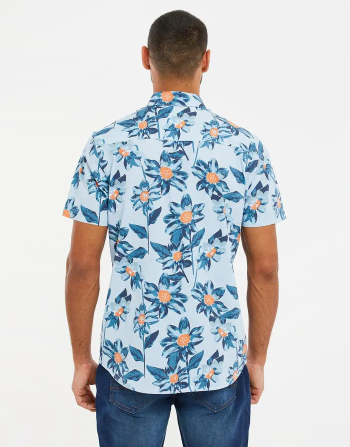 Men Mint Floral Print Short Sleeve Shirt Mint Threadbare Shirts Men Mint Floral Print Short Sleeve Shirt Mint Threadbare Shirts
