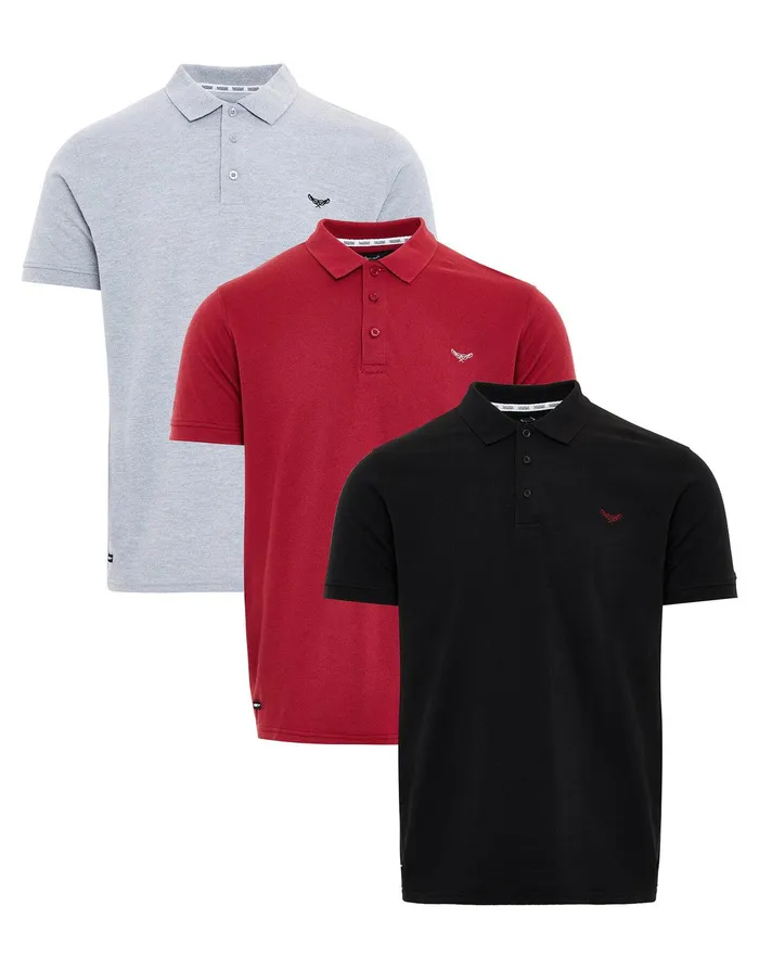 Men Multi Short Sleeve Classic Polo Shirts 3 Pack Multi Threadbare Polo Shirts Men Multi Short Sleeve Classic Polo Shirts 3 Pack Multi Threadbare Polo Shirts