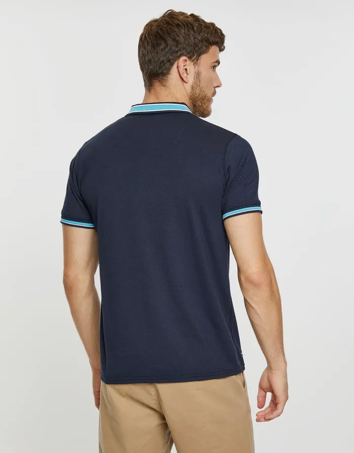Men Navy Contrast Collar Branded Polo Shirt Navy Threadbare Polo Shirts Men Navy Contrast Collar Branded Polo Shirt Navy Threadbare Polo Shirts