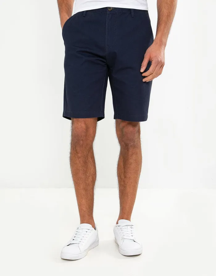 Men Navy Cotton Chino Shorts Navy Threadbare Shorts