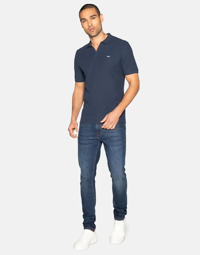 Men Navy Cotton Pique Polo Shirt Navy Threadbare Polo Shirts Men Navy Cotton Pique Polo Shirt Navy Threadbare Polo Shirts