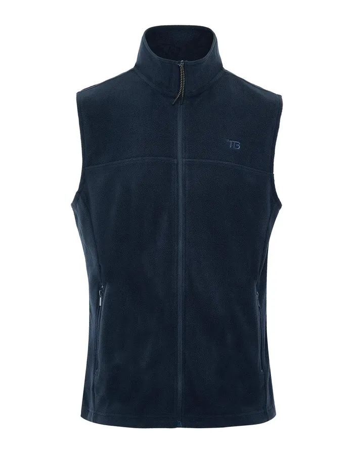 Men Navy Fitness Fleece Gilet Navy Threadbare Gilets