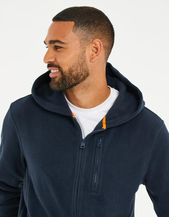 Men Navy Fitness Fleece ZipThrough Hoodie Navy Threadbare Hoodies Men Navy Fitness Fleece ZipThrough Hoodie Navy Threadbare Hoodies