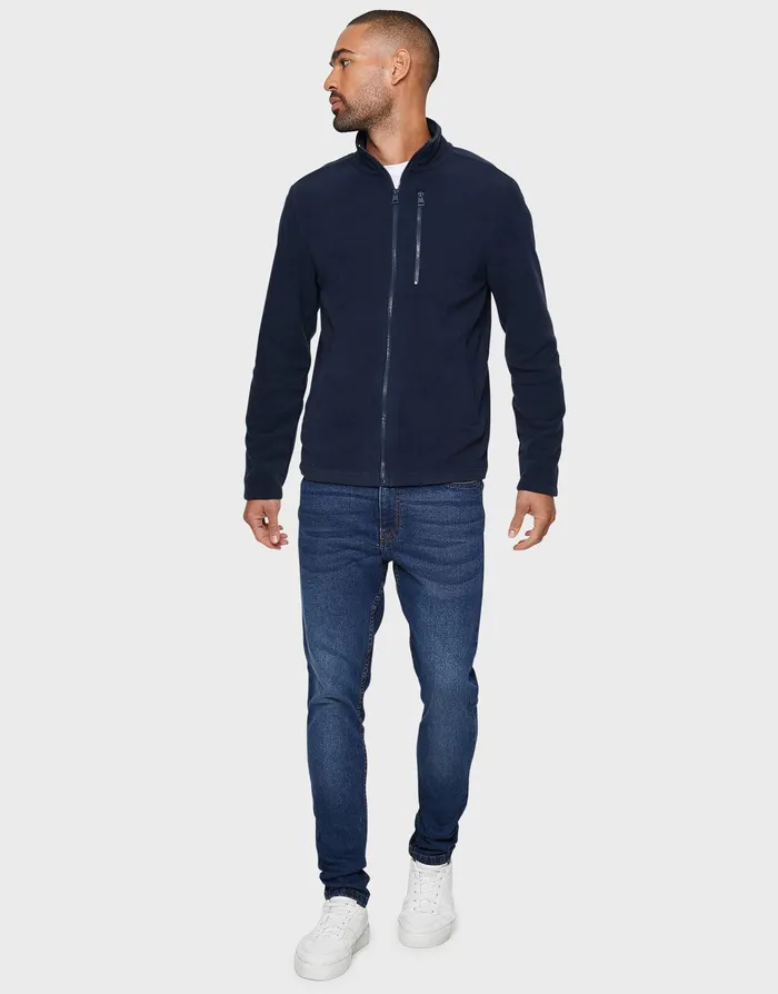 Men Navy FullZip Fleece Jacket Navy Threadbare Sweatshirts Men Navy FullZip Fleece Jacket Navy Threadbare Sweatshirts
