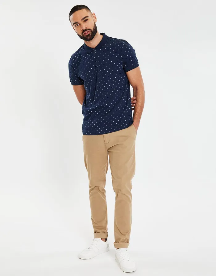 Men Navy Geometric Diamond Print Zip Collar Polo Shirt Navy Threadbare Polo Shirts Men Navy Geometric Diamond Print Zip Collar Polo Shirt Navy Threadbare Polo Shirts