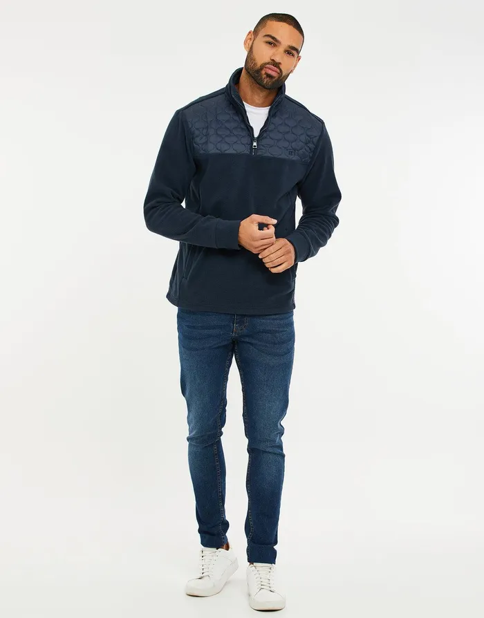 Men Navy Onion Quilted Quarter Zip Fleece Navy Threadbare Sweatshirts Men Navy Onion Quilted Quarter Zip Fleece Navy Threadbare Sweatshirts