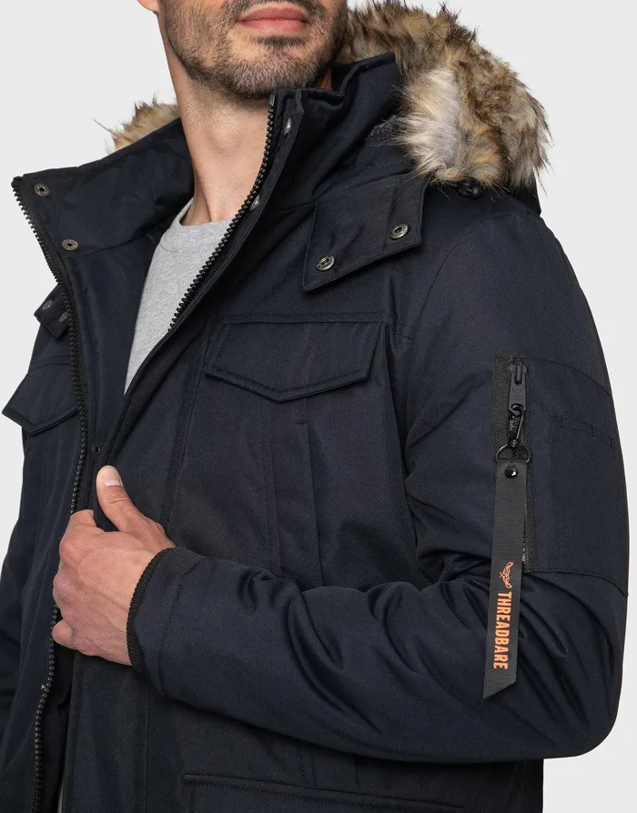 Men Navy Parka Jacket Navy Threadbare Jacket and Coats Men Navy Parka Jacket Navy Threadbare Jacket and Coats