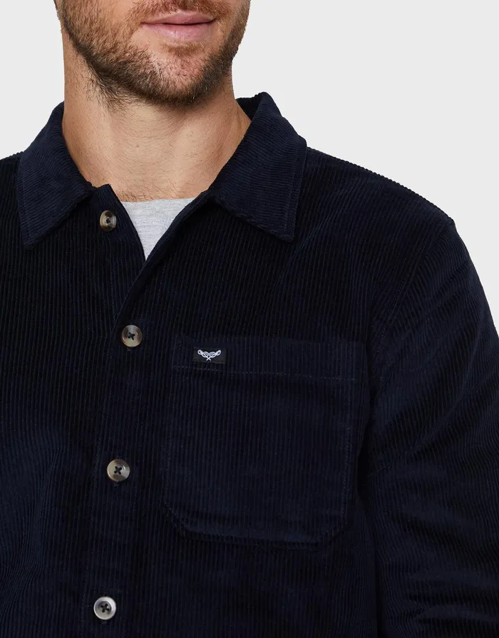 Men Navy Plain Long Sleeve Cord Shirt Navy Threadbare Shirts Men Navy Plain Long Sleeve Cord Shirt Navy Threadbare Shirts