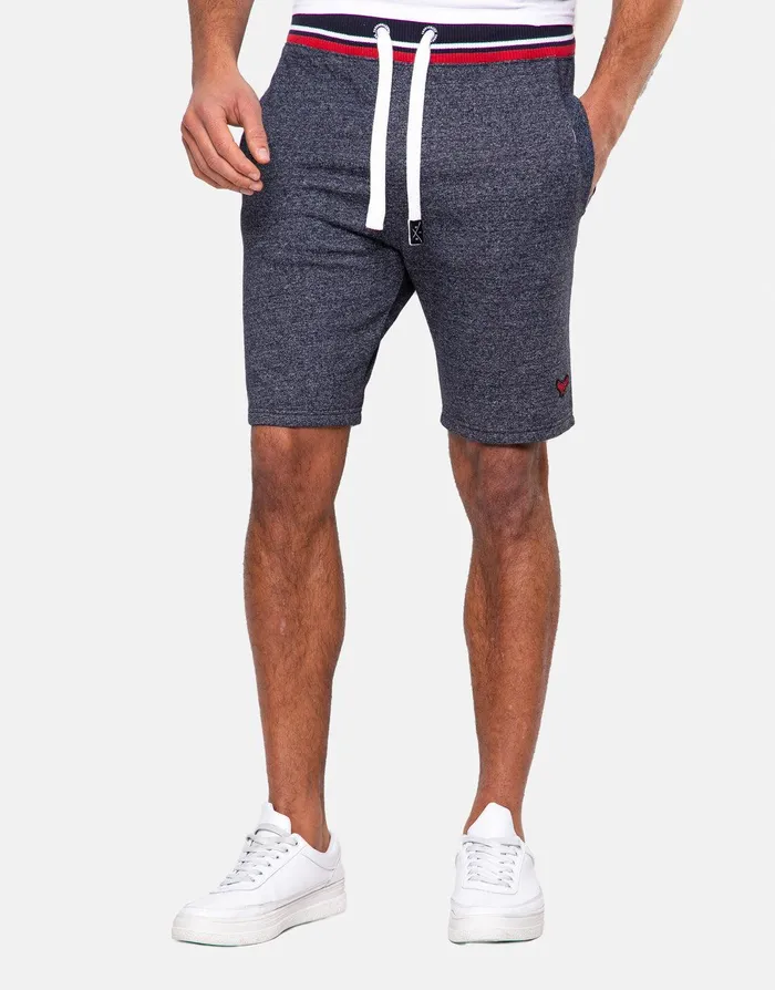 Men Navy Sports Fleece Shorts Navy Threadbare Shorts