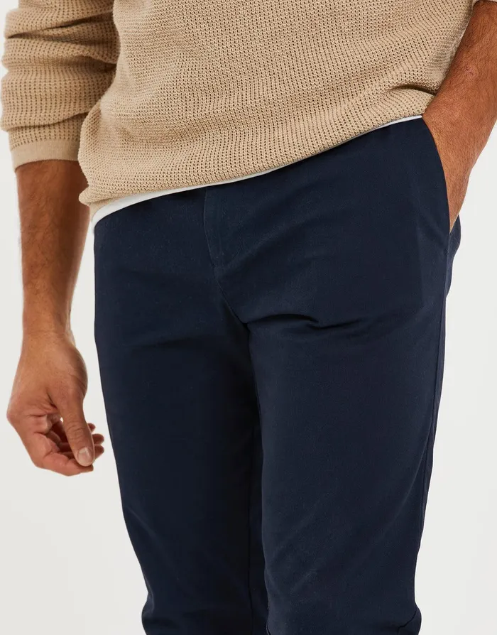 Men Navy Stretch Chino Trousers Navy Threadbare Trousers and Cargos Men Navy Stretch Chino Trousers Navy Threadbare Trousers and Cargos