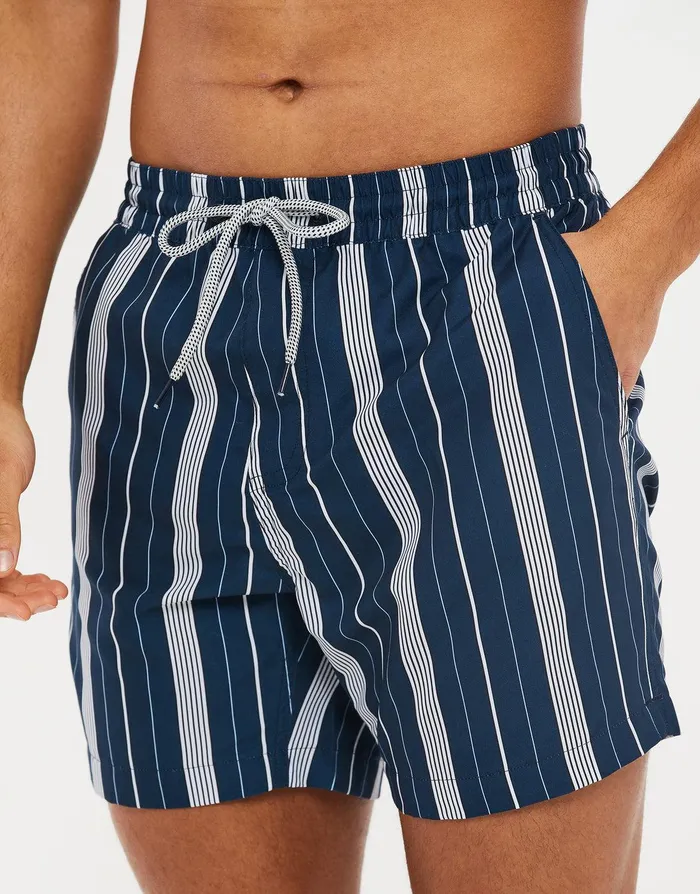 Men Navy Striped Swim Shorts Navy Threadbare Swimwear Men Navy Striped Swim Shorts Navy Threadbare Swimwear