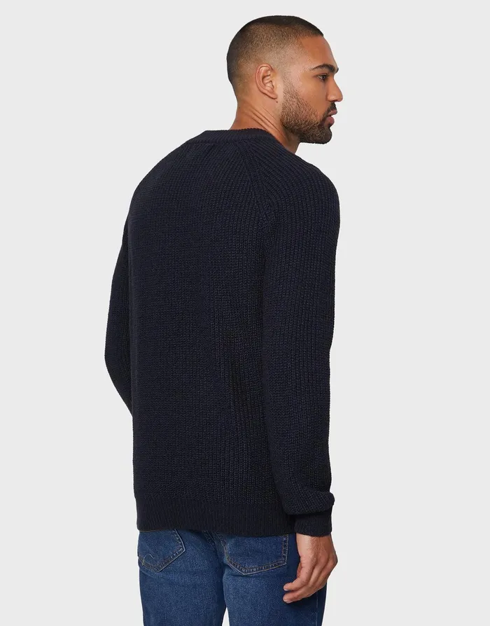 Men Navy Textured Jumper Navy Threadbare Knitwear Men Navy Textured Jumper Navy Threadbare Knitwear