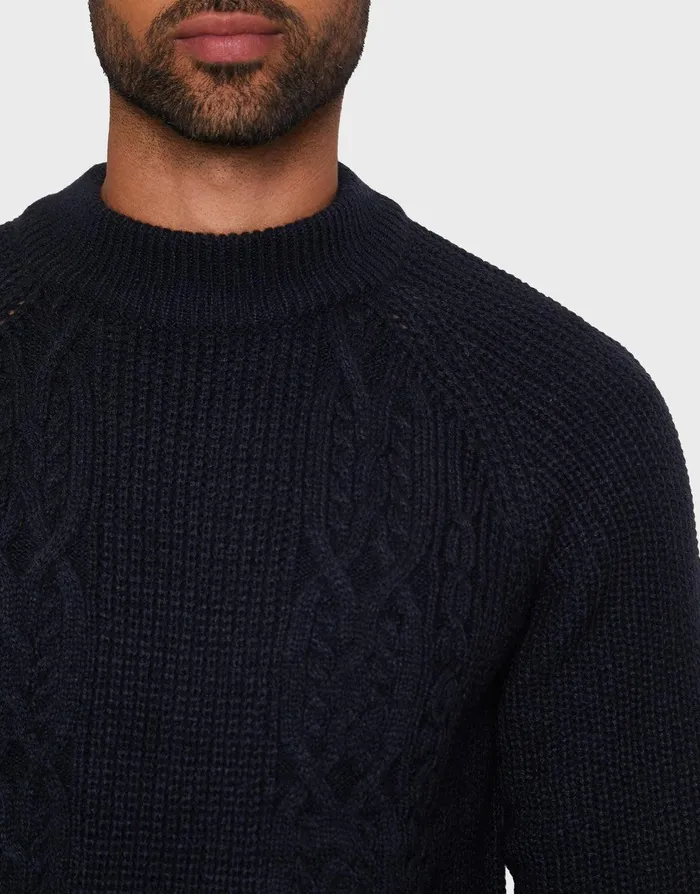 Men Navy Textured Jumper Navy Threadbare Knitwear Men Navy Textured Jumper Navy Threadbare Knitwear