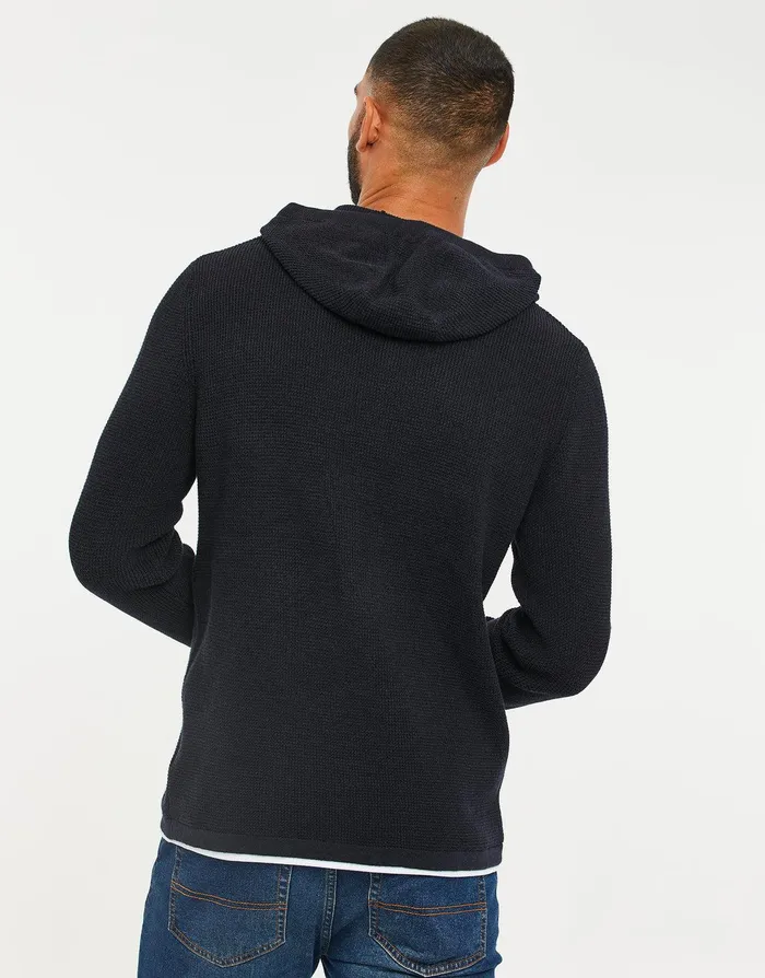 Men Navy Twist Mock TShirt Knitted Hoodie Navy Threadbare Hoodies Men Navy Twist Mock TShirt Knitted Hoodie Navy Threadbare Hoodies
