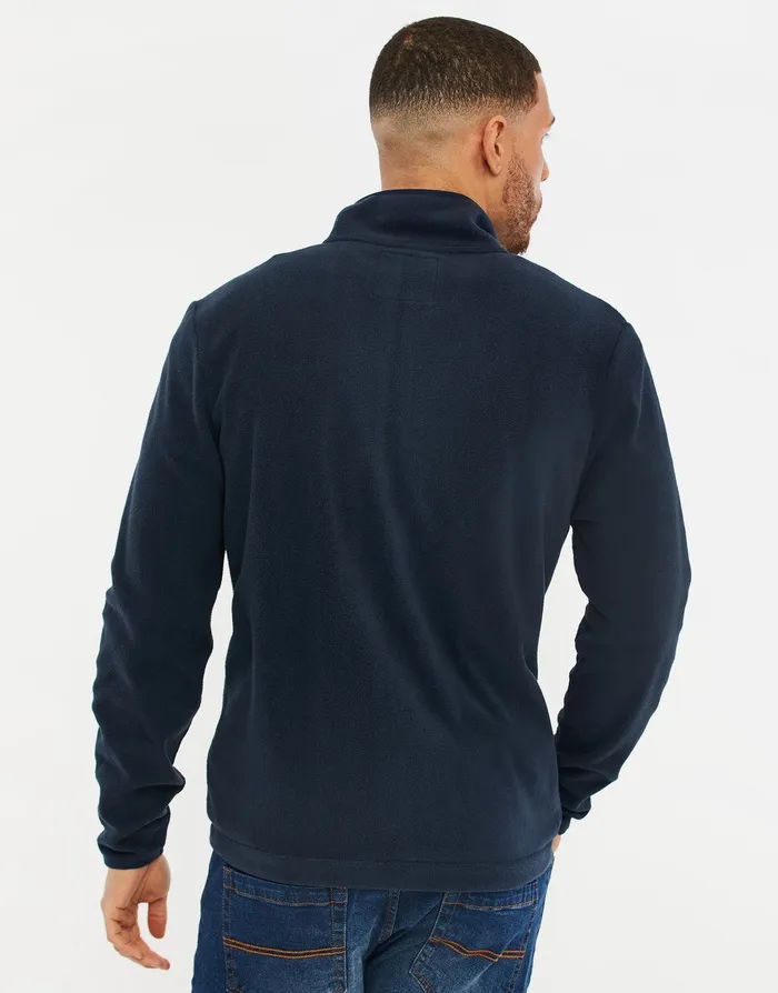 Men Navy ZipThrough Fitness Fleece Navy Threadbare Sweatshirts