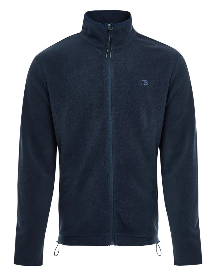 Men Navy ZipThrough Fitness Fleece Navy Threadbare Sweatshirts