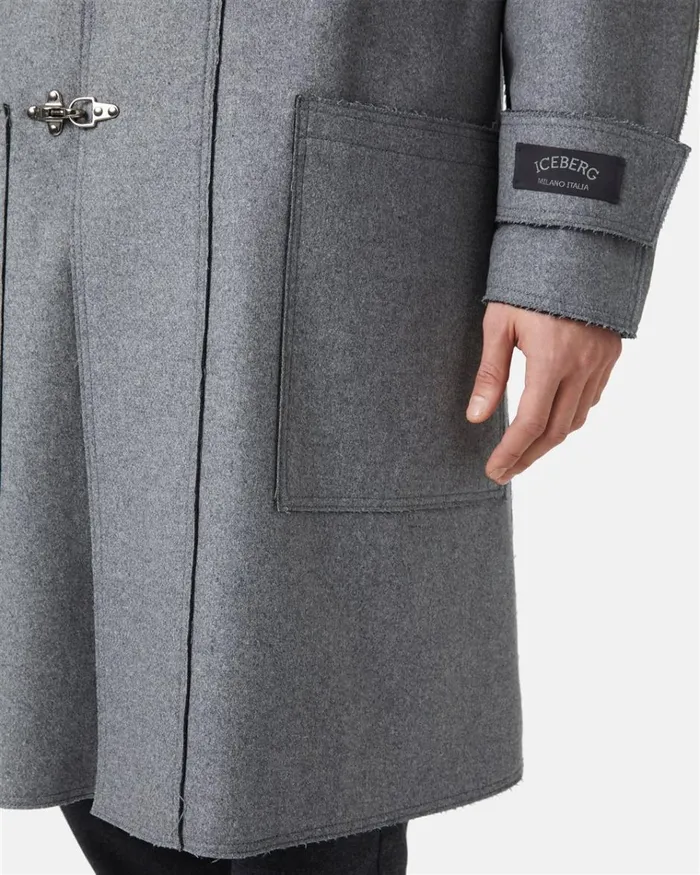 Men OUTERWEAR Iceberg Duffle Coat In Double Cloth Men OUTERWEAR Iceberg Duffle Coat In Double Cloth