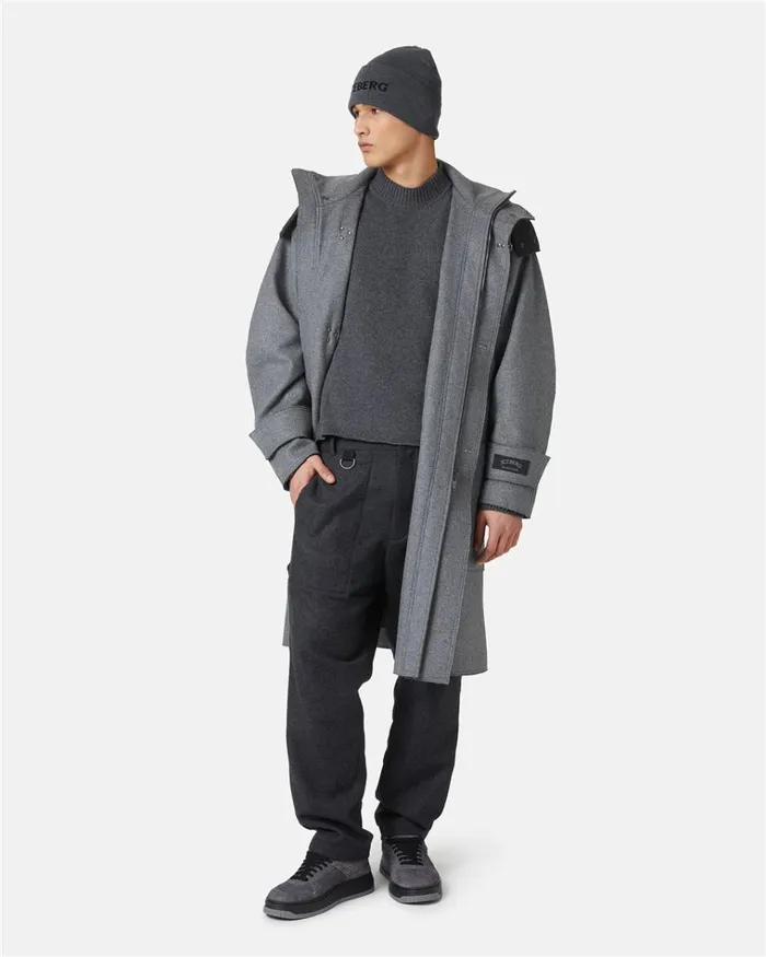 Men OUTERWEAR Iceberg Duffle Coat In Double Cloth Men OUTERWEAR Iceberg Duffle Coat In Double Cloth