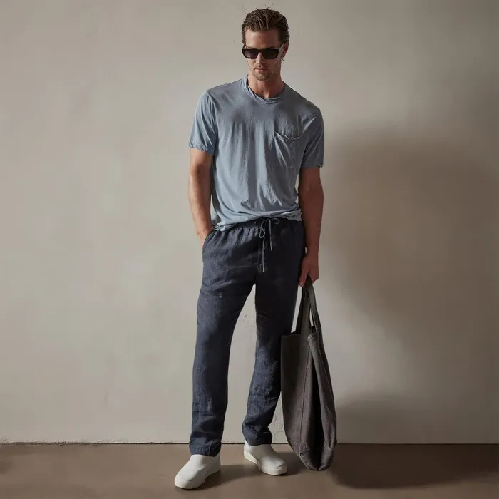 Men PantsDenim James Perse Lightweight Linen Pant Blue Oil