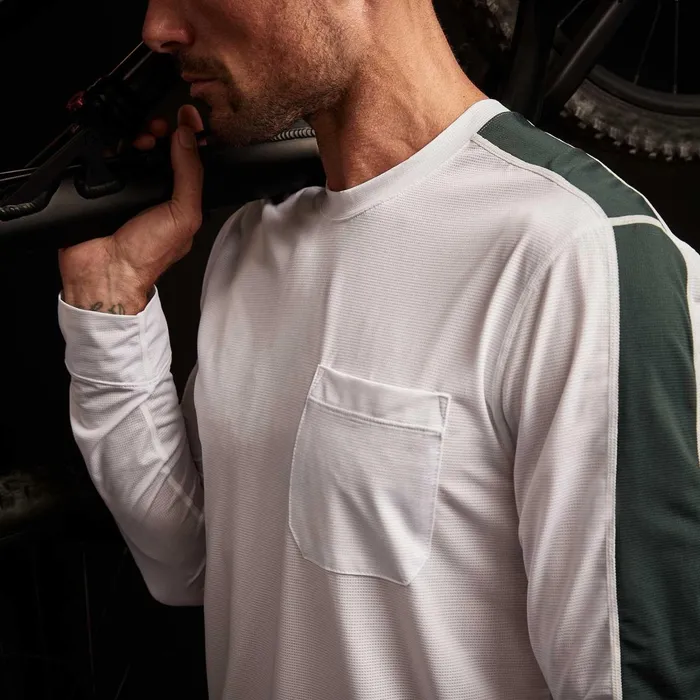 Men Performance Tops James Perse Graphic Striped Performance Tee Whitebamboo