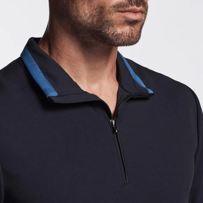 Men Performance Tops James Perse Performance Pique Zip Tee Navyreflex