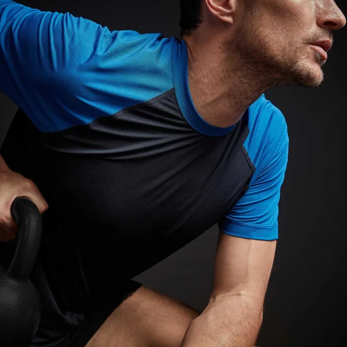 Men Performance Tops James Perse Two Tone Short Sleeve Raglan Crew Deepbaltic Blue