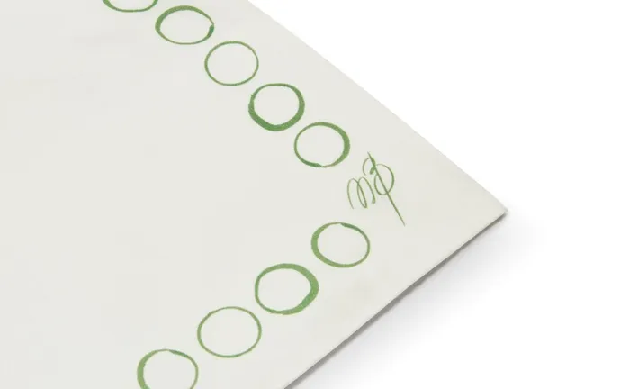 Men Pocket Squares Manolo Blahnik CIRCLES Ivory And Green Silk Pocket Square