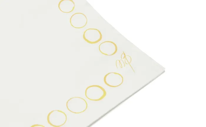Men Pocket Squares Manolo Blahnik CIRCLES Ivory And Yellow Silk Pocket Square