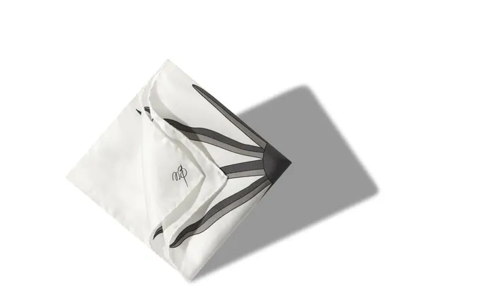 Men Pocket Squares Manolo Blahnik SUN Ivory And Grey Silk Sunburst Pocket Square Men Pocket Squares Manolo Blahnik SUN Ivory And Grey Silk Sunburst Pocket Square