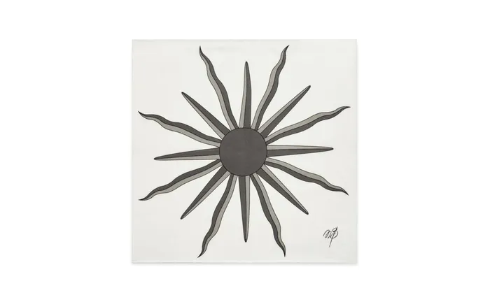 Men Pocket Squares Manolo Blahnik SUN Ivory And Grey Silk Sunburst Pocket Square Men Pocket Squares Manolo Blahnik SUN Ivory And Grey Silk Sunburst Pocket Square