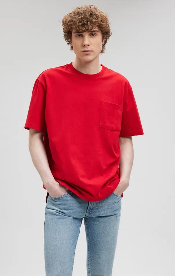 Men Pocket TShirt In Mars Red Mavi Jeans TShirts