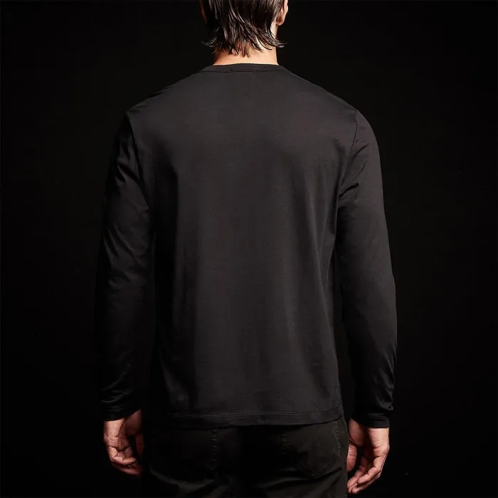 Men PolosNovelty Tops James Perse Brushed Lotus Henley Black