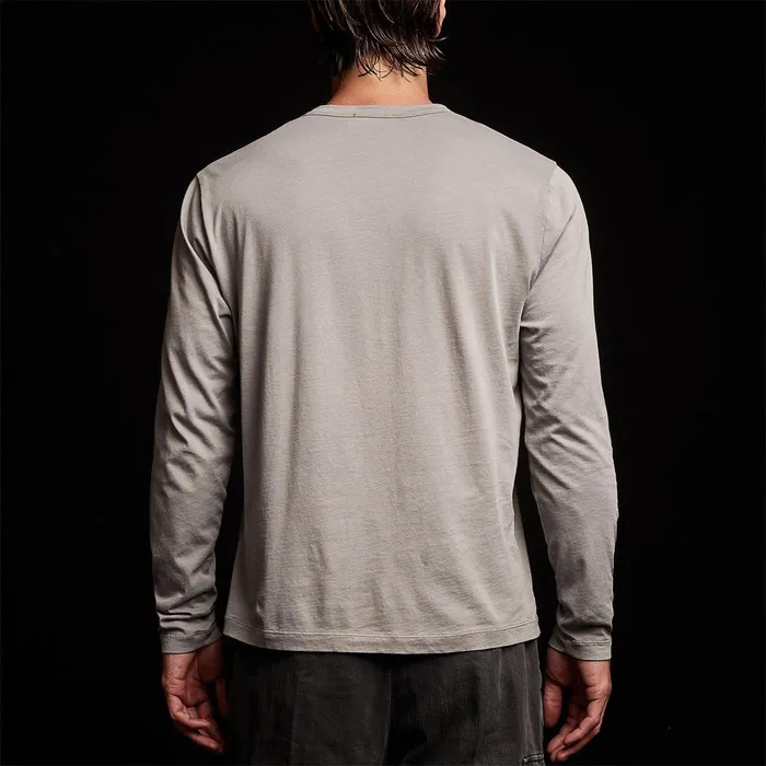Men PolosNovelty Tops James Perse Brushed Lotus Henley Silver Grey